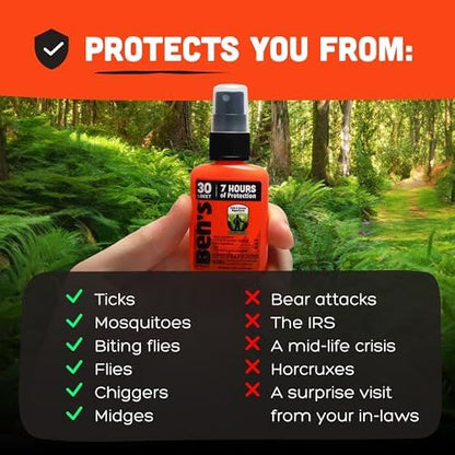 Ben's water based mosquito and tick repellent packaging details