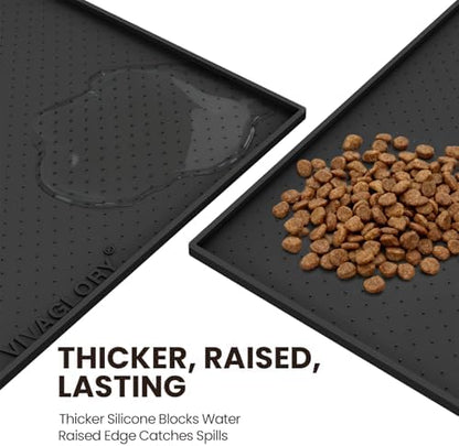 Vivaglory waterproof dog feeding mat raised edge