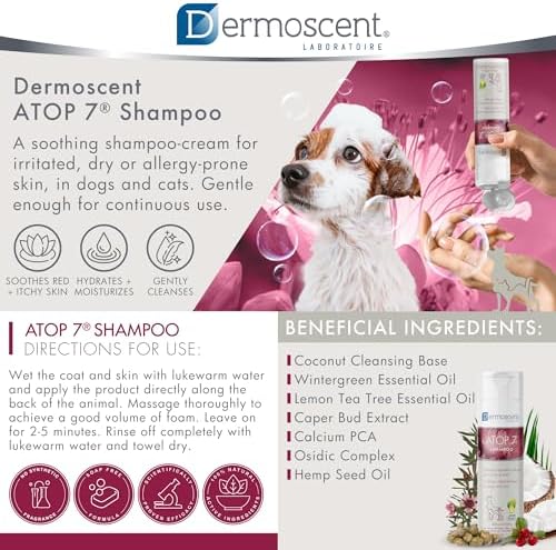 Petmate Dermoscent Atop 7 pet shampoo packaging angle