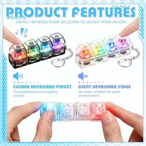 Halloscume mechanical keyboard fidget keychain with LED light