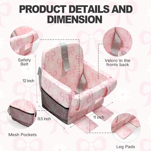 Baby sitting in shopping cart using Ozrvyndarel pink bow cover