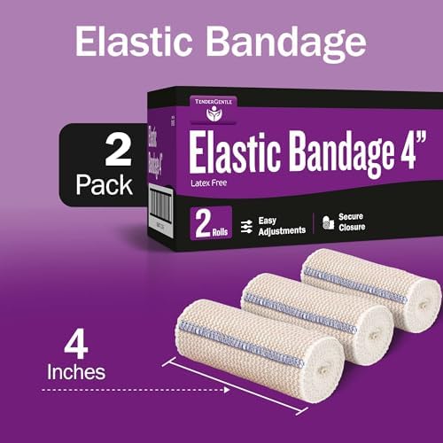 Two pack of white elastic compression wraps for knee and ankle support