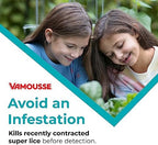 Close up of Vamousse lice prevention shampoo label