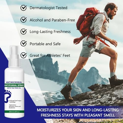 Fragrance free antifungal spray for long lasting foot hygiene