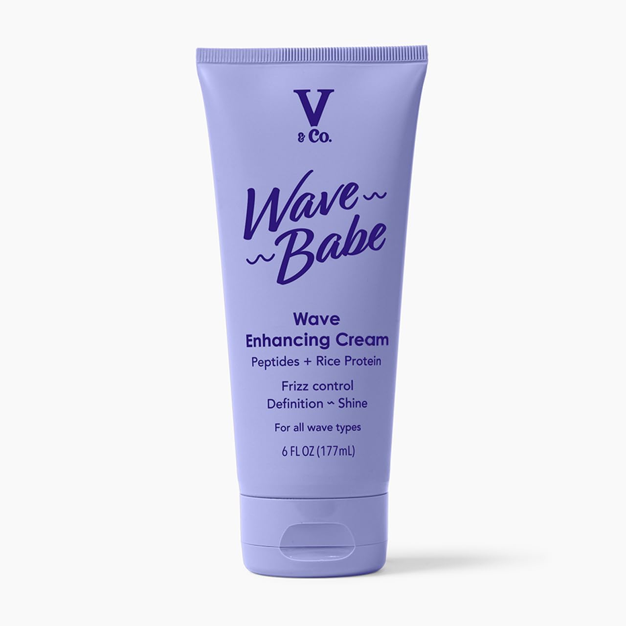 V And Co Beauty Wave Babe Wave Enhancing Cream front view of the purple tube