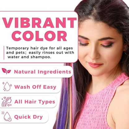 Kids using washable hair chalk for DIY hair styling