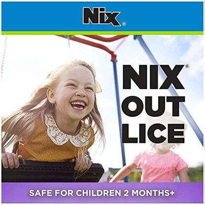 Back label of Nix Lice Killing Creme Rinse detailing ingredients and usage instructions.