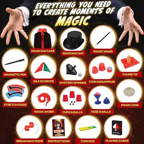 Detailed view of bloonsy magic kit props including wand and cups