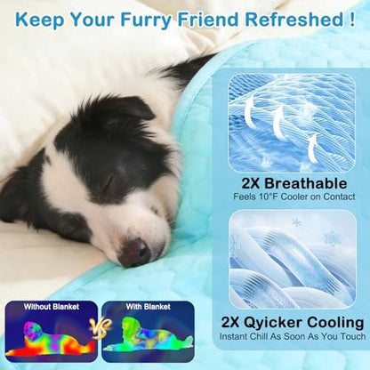 Folded Vivifying dog cooling mat illustrating its lightweight and travel friendly design