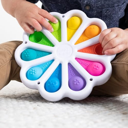 Educational sensory toy displayed openly to showcase bright contrasting colors for early childhood development.