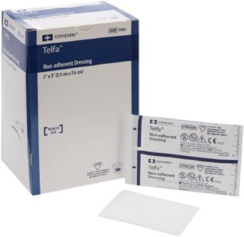 Kendall Telfa Ouchless Non Adherent Dressing Pads front view box packaging