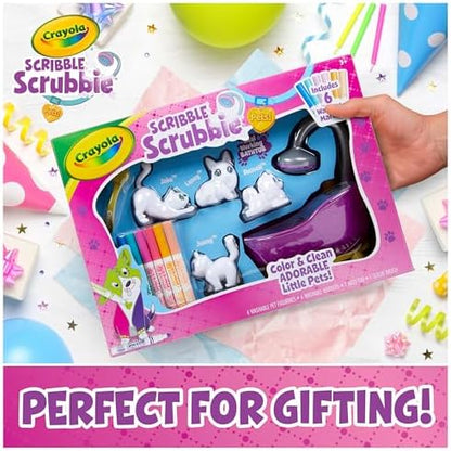 Kid-powered scrub tub and cleaning brush included in the coloring animal craft set.