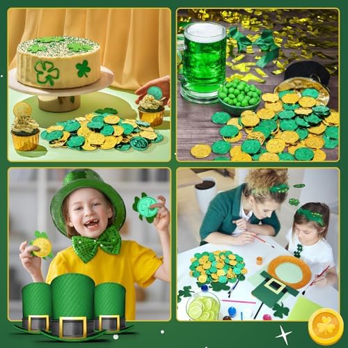 Complete packaging of eighty pieces of holiday themed shamrock tokens for event planners.
