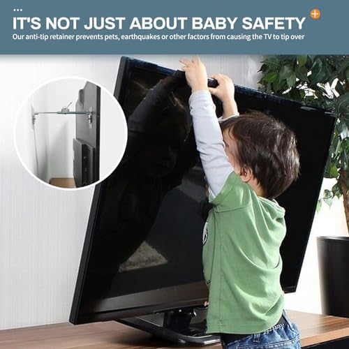 Dual pack anti tip furniture safety anchors with included mounting hardware for wall installation