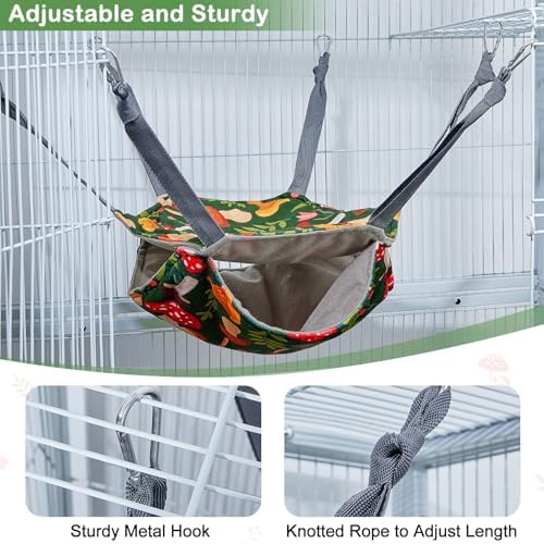 Safe non collapse square nest with supportive polypropylene base sheet for sugar gliders.