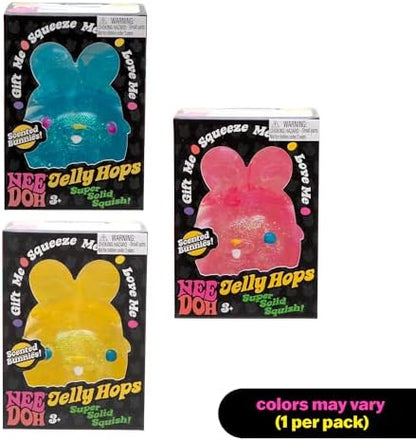 Schylling Needoh sensory fidget toy being squeezed to demonstrate slow rising compound action