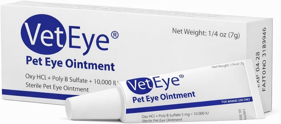 VetEye three point five grams eye infection relief cream for birds and puppies