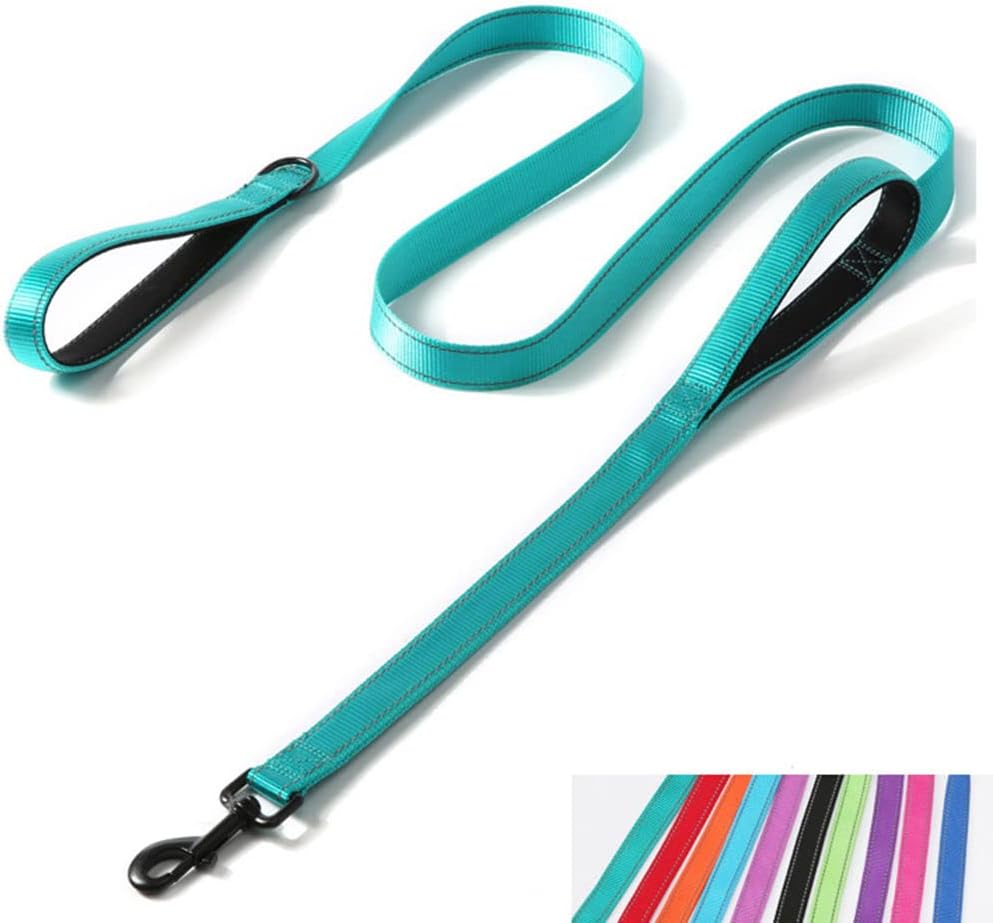 Reflective Nylon Dog Leash Heavy Duty, Two Handles with Padded for Extra Control Outside Durable Training Lead for Small Medium Large Breed Pet Dogs, 6ft Long 1-inch Width, Pink - Image 10