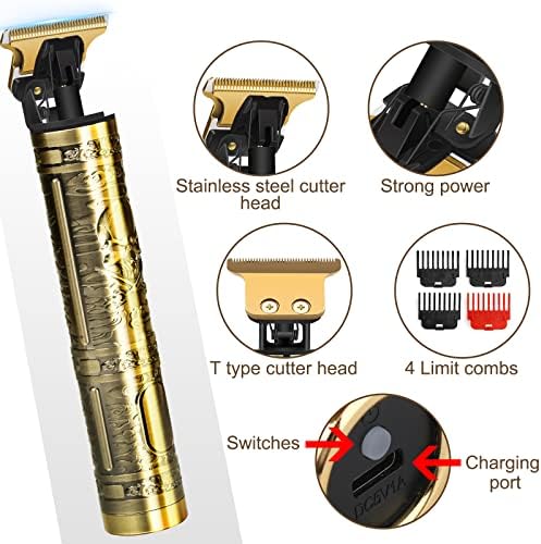 YOGINGO cordless clippers close up on the T-style stainless steel cutter head.