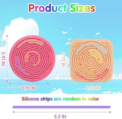 Portable HAKINBOT sensory fidget toy kit with twenty randomized colorful silicone strips laid out on a clean background.