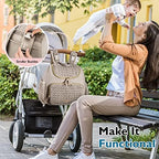 Mommore mini diaper bag showing side bottle and tissue pockets