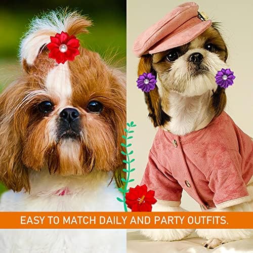 Close up of pearl center on Mruq Pet hair accessory