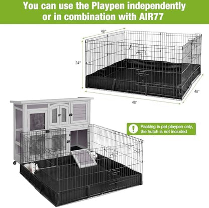 GUTINNEEN Rabbit Pet Playpen Guinea Pig Cage with Waterproof PVC Bottom Liner, Triple Fixing Cage for Rabbit, Guinea Pigs, Bunny, Hedgehog, Small Animal Indoor Playpen, 48''L x 48''W x 24''H - Image 7