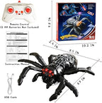 Black rechargeable wall crawler spider showing LED eye lights