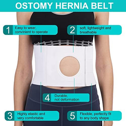 TANDCF abdominal binder brace back view highlighting white seamless elastic material