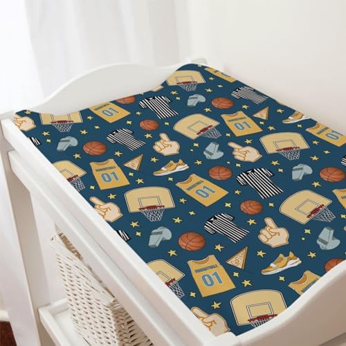 Hwmmbh basketball changing pad cover fabric texture closeup