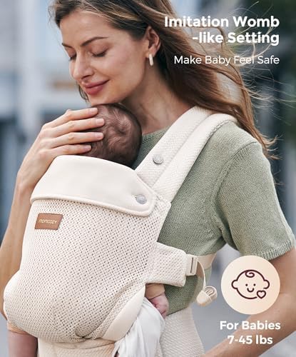 Detailed view of Momcozy carrier breathable mesh fabric