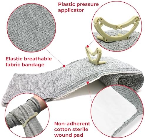 High strength compression bandage for emergency first aid kit essentials.
