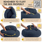 PetJett Calming Dog Bed Medium Size Dog - 30'' Donut Bed, Washable Dog Bed, Anti-Slip & Super Soft Fluffy Plush Round Dog Bed, Anti-Anxiety Premium Comfort Pet Bed, Fits Dogs Upto 45 lbs - Dark Grey - Image 7