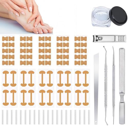 Stainless steel nail lifter tool and file from the TecoKart kit cleaning a toenail groove