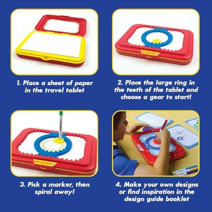Spirograph Junior complete 14 piece educational toy set contents layout