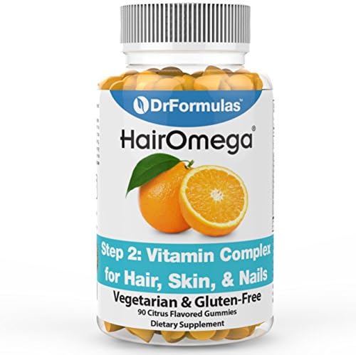 DrFormulas hair growth supplement showing berry shaped pectin chewable vitamins