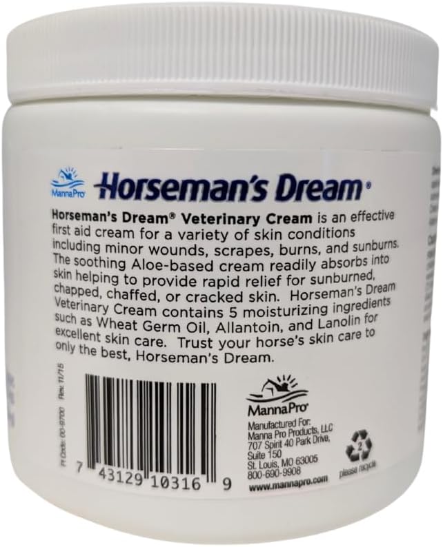 Manna Pro Horseman's Dream cream jar showing label details