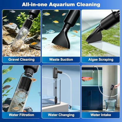 Close up of the fish tank gravel cleaner nozzle and sand washer attachment.