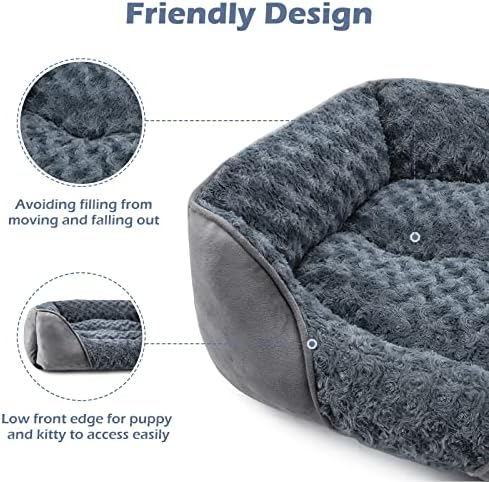 INVENHO Rectangle Washable Orthopedic Dog Bed for Small, Medium and Large Dogs, Soft Calming, Sleeping Puppy Bed Durable Pet Cuddler with Anti-Slip Bottom, S (20"x19"x6") - Image 6