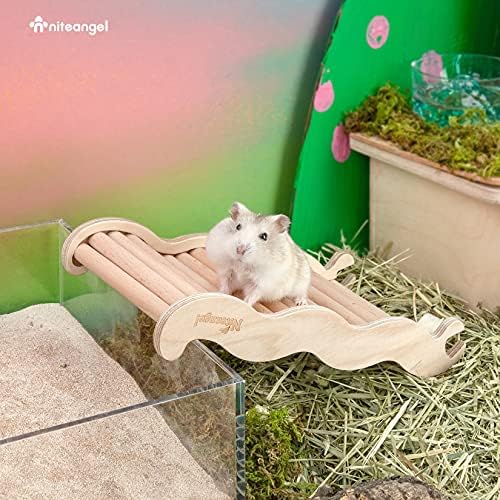 Niteangel Hamster Climbing Toy Wooden Ladder Bridge for Hamsters Gerbils Mice and Small Animals (Medium - 8.26'' L) - Image 4