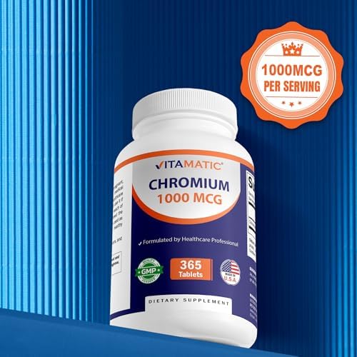 Vitamatic Chromium 1000mcg non-GMO gluten free dietary supplement bottle cap view