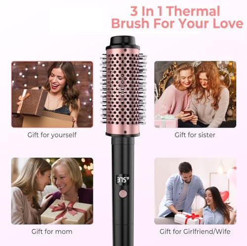 Back view of the premium black Elite heated brush showing the swivel cord attachment.