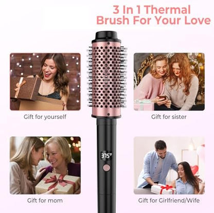 Back view of the premium black Elite heated brush showing the swivel cord attachment.