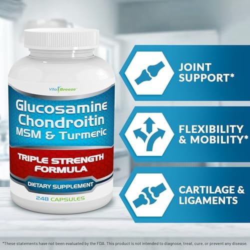 Glucosamine Chondroitin, MSM & Turmeric Dietary Supplement - 248 Capsules - Image 6