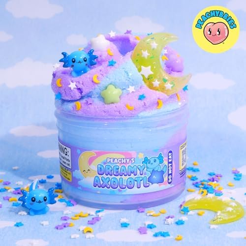 Peachybbies scented cloud slime being squeezed for stress relief and ASMR play
