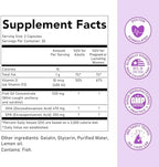 Two mini softgels of Premom prenatal omega three showing the easy to swallow size.