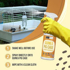 Multi surface cage cleaning spray for plastic metal and glass animal enclosures