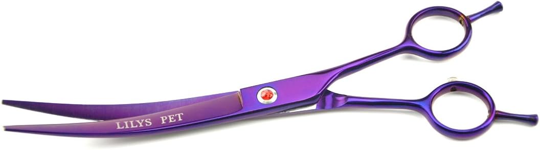 Two way curved grooming scissors for dog and cat hair