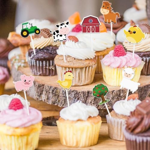 Wernnsai sheep and pig cake picks for party