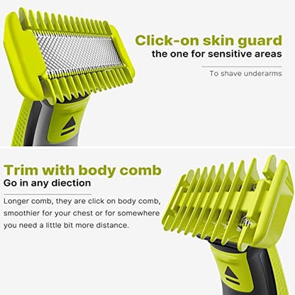 Demonstration of a premium replacement guard being attached to a hybrid electric trimmer handle